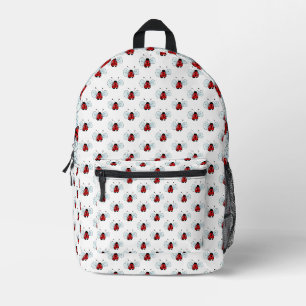 Cute Ladybug Illustration Printed Backpack