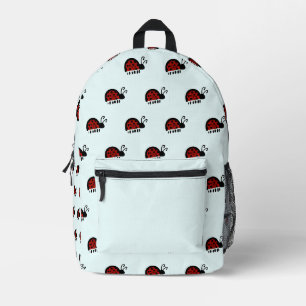 Cute Ladybug Illustration Printed Backpack