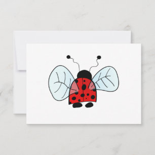 Cute Ladybug Illustration RSVP Card