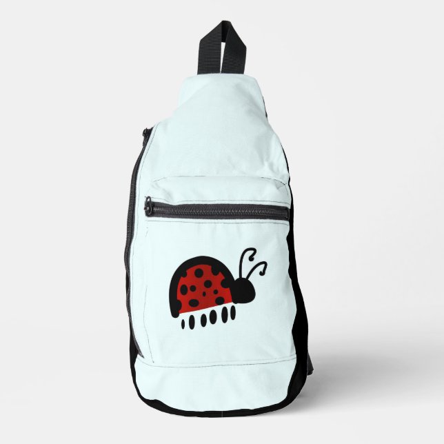 Cute Ladybug Illustration Sling Bag (Front)