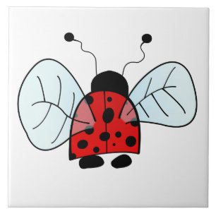 Cute Ladybug Illustration Tile