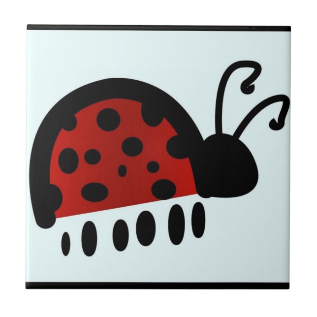 Cute Ladybug Illustration Tile (Front)