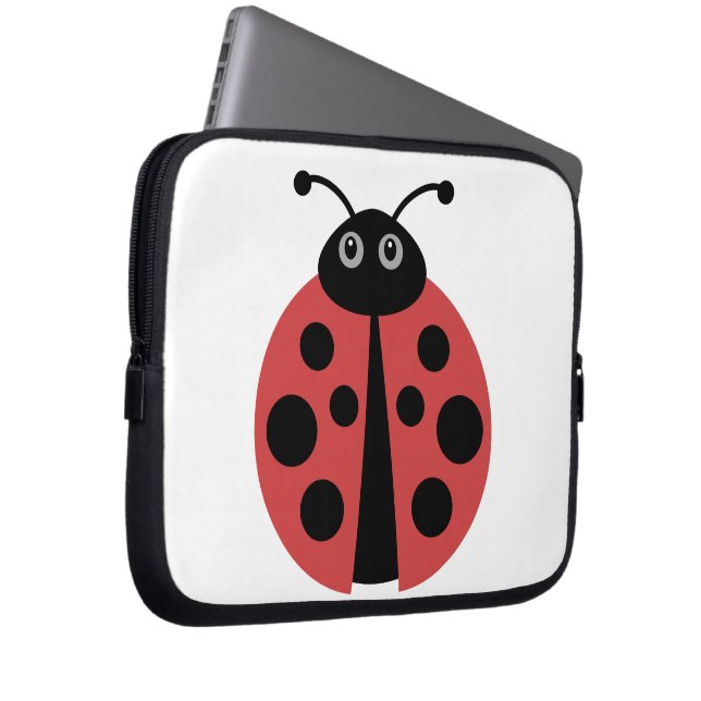 Cute Ladybug Laptop Sleeve (Front Right)