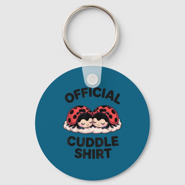 Cute Ladybug Love Cuddle  Key Ring (Front)