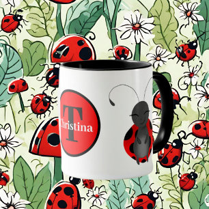 Cute ladybug lover monogram Mug