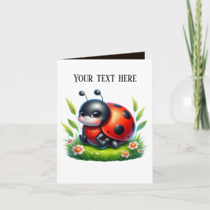 Cute ladybug lovers add message card