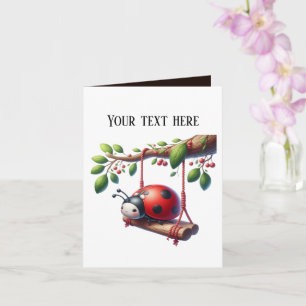 Cute ladybug lovers add message  card