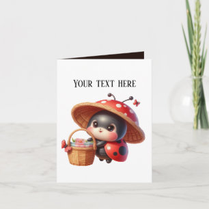 Cute ladybug lovers add message  card