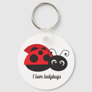 cute ladybug lovers add text key ring