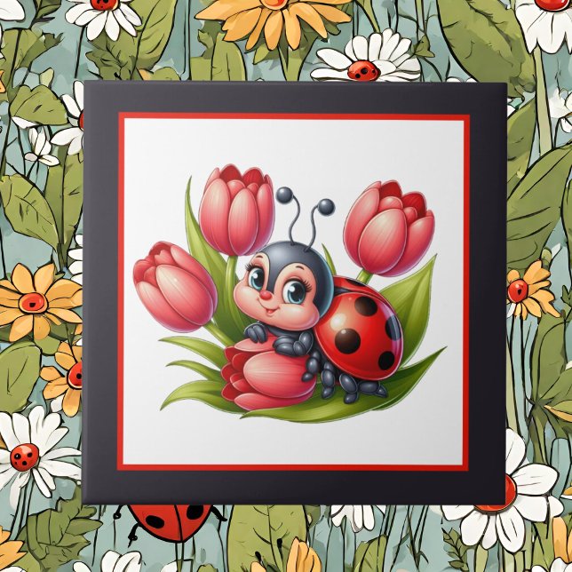 Cute ladybug lovers insect  tile (Creator Uploaded)