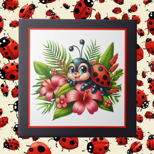 Cute ladybug lovers insect tile