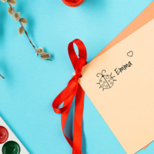Cute Ladybug Luck Custom Personalised Kids Name  Self-inking Stamp