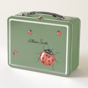 Cute Ladybug Metal Lunch Box