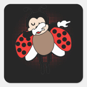 Cute Ladybug Miraculous Dabbing Square Sticker