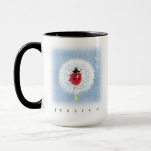 Cute Ladybug on Dandelion Nature Mug