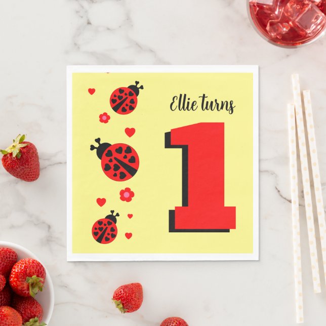 Cute Ladybug Paper Napkin (Insitu)