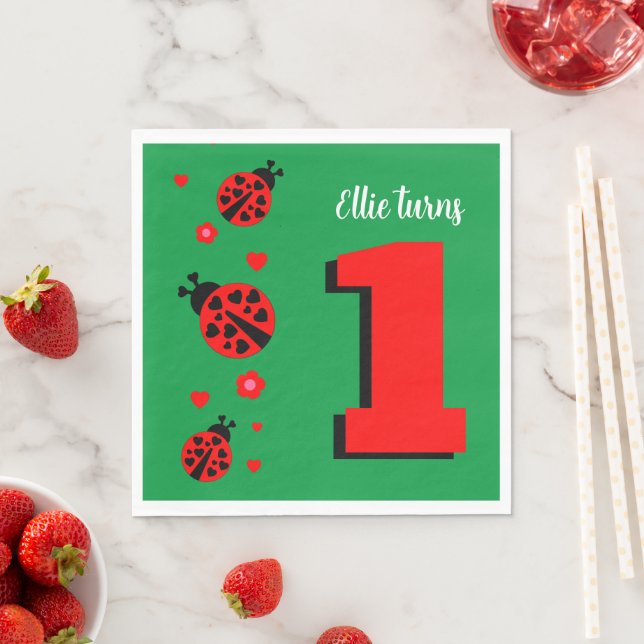 Cute Ladybug Paper Napkin (Insitu)