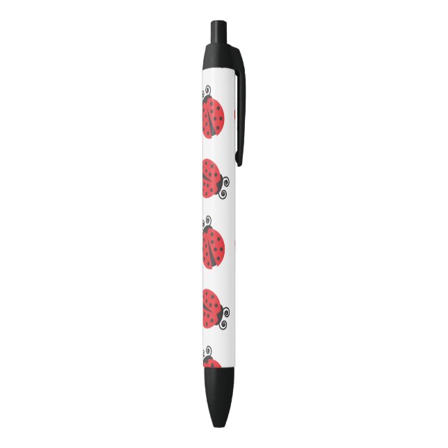 Cute Ladybug Pattern Black Ink Pen (Bottom (Vertical))