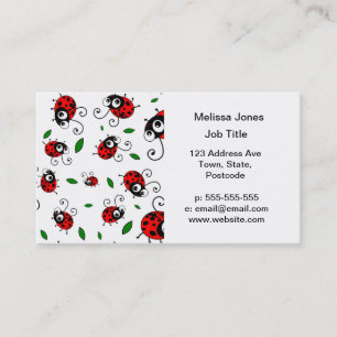 Cute ladybug pattern business card