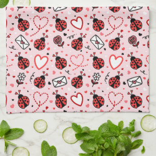 Cute Ladybug Pattern Kitchen Towel