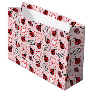 Cute Ladybug Pattern Large Gift Bag