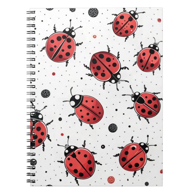 Cute Ladybug Pattern  Notebook (Front)