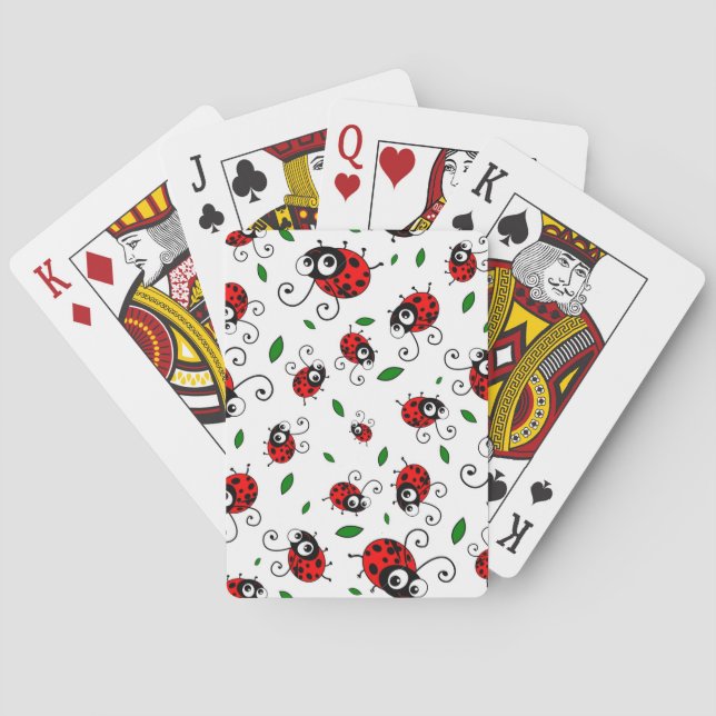Cute ladybug pattern playing cards (Back)