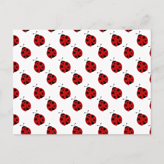 Cute Ladybug Pattern Postcard (Front)