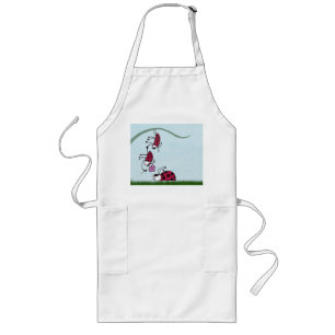 Cute Ladybug Professing His Love Painting Long Apron