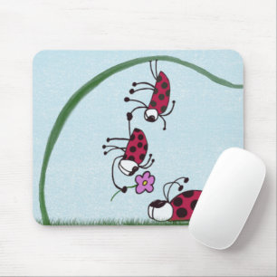 Cute Ladybug Professing His Love Painting Mouse Mat