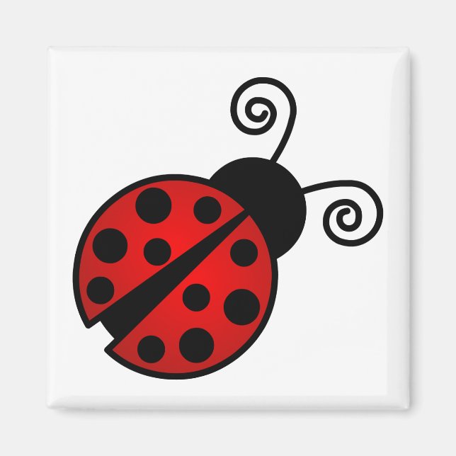 Cute Ladybug - Red and Black Magnet (Front)