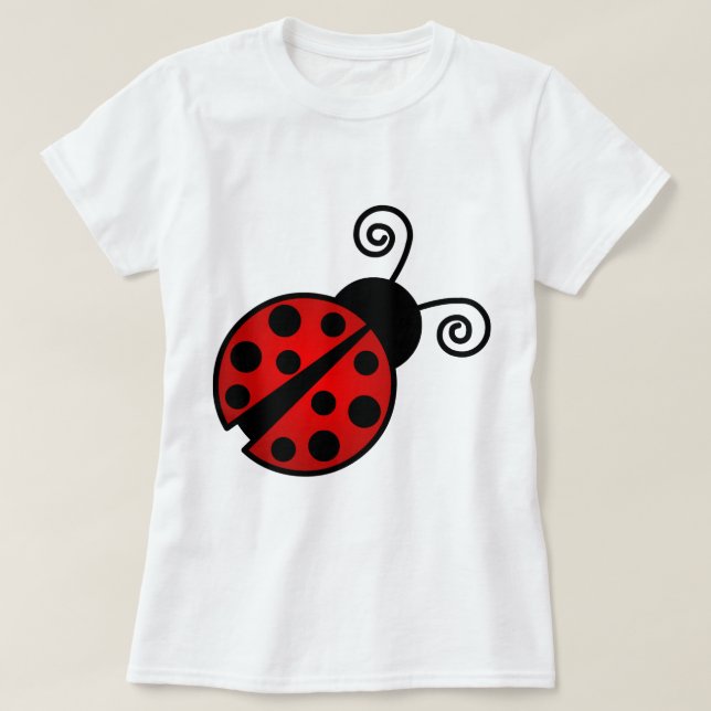 Cute Ladybug - Red and Black T-Shirt (Design Front)