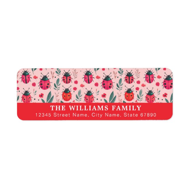 Cute Ladybug Return Address Labels (Front)
