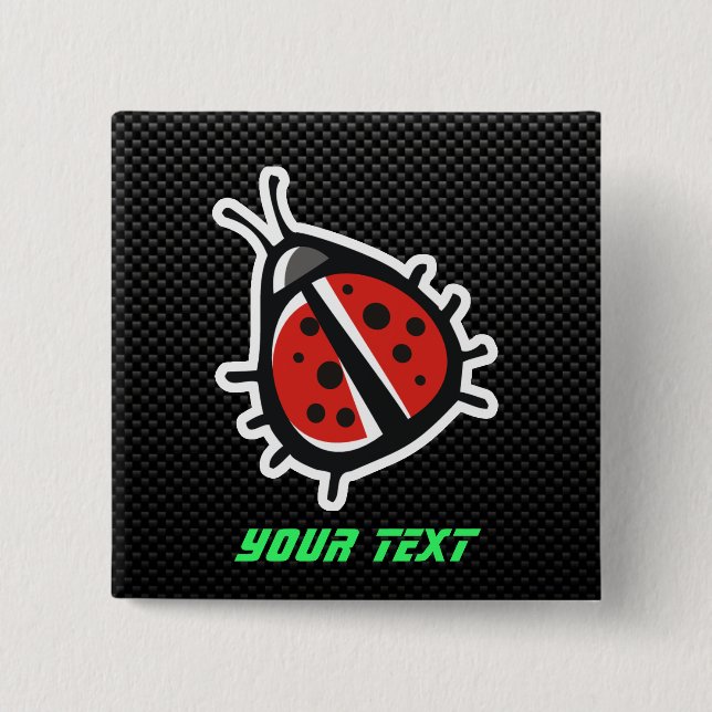 Cute Ladybug; Sleek 15 Cm Square Badge (Front)
