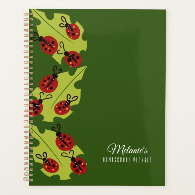 Cute Ladybug Teacher School Homeschool Planner (Front)