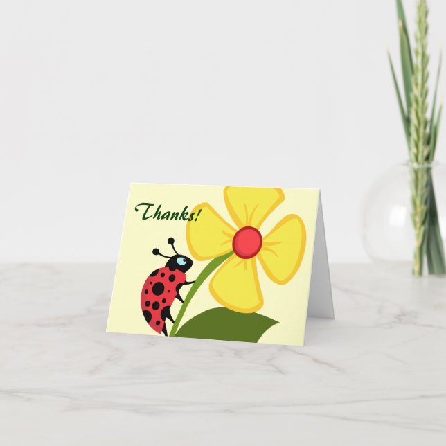 Cute Ladybug Thank You Card (Front)