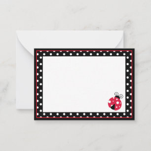 Cute Ladybug Thank You Mini Note Card