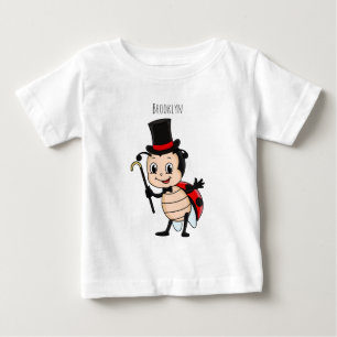 Cute ladybug with top hat and tie cartoon