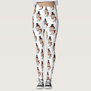 Cute ladybug with top hat and tie cartoon leggings