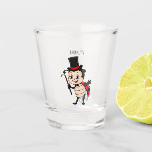 Cute ladybug with top hat and tie cartoon shot glass