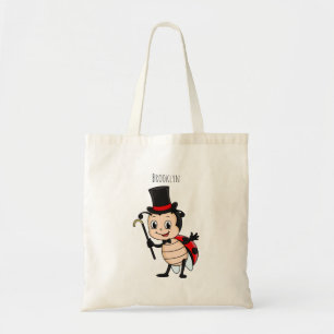 Cute ladybug with top hat and tie cartoon  tote bag