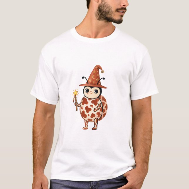 Cute Ladybug Wizard Hat T-Shirt (Front)