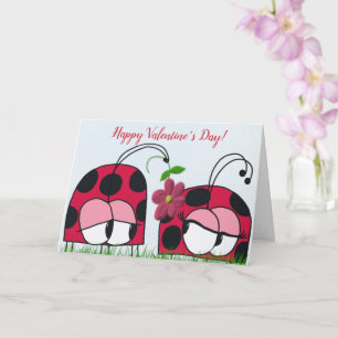 Cute Ladybug Wooing His New Love Card