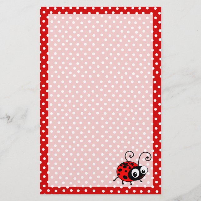 Cute ladybug writing paper (Front)
