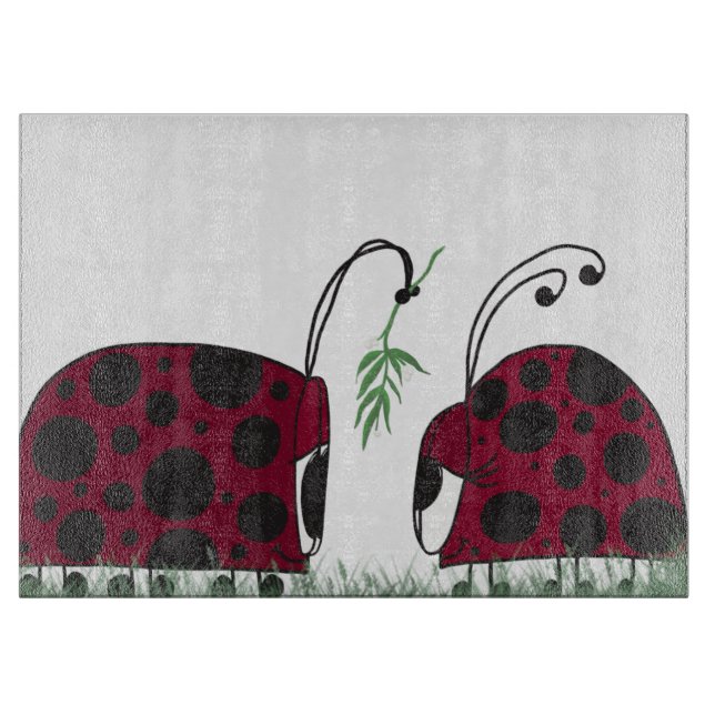 Cute Ladybugs And Mistletoe Cutting Board (Front)