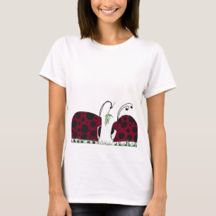 Cute Ladybugs And Mistletoe T-Shirt
