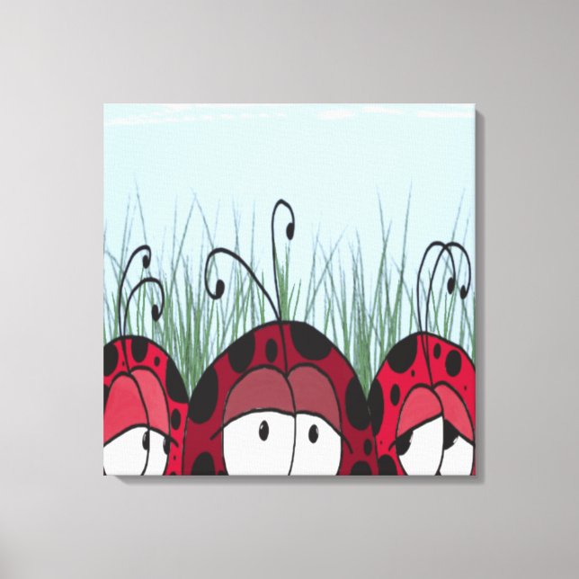 Cute Ladybugs Canvas Print (Front)