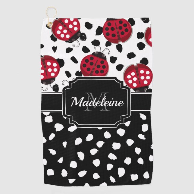 Cute Ladybugs Golf Towel (Front)
