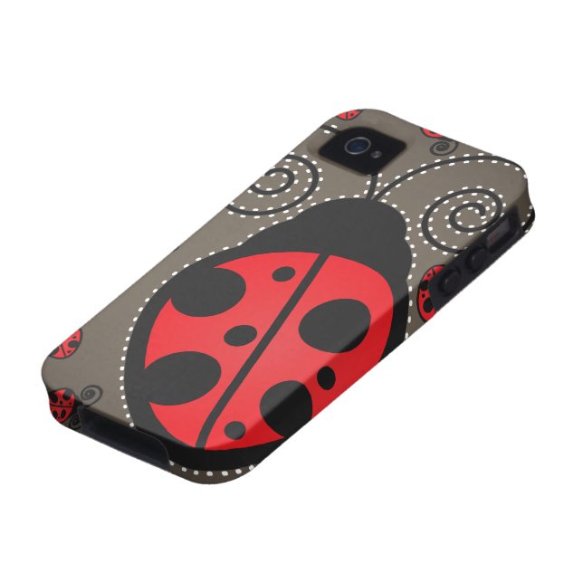 Cute Ladybugs iPhone 4 Case-Mate Tough Case (Bottom)