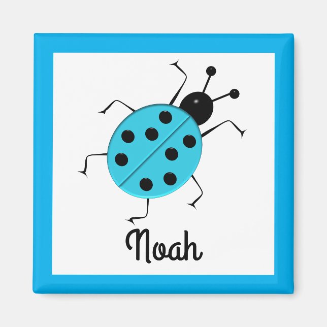 cute ladybugs, personalised throw pillow magnet (Front)